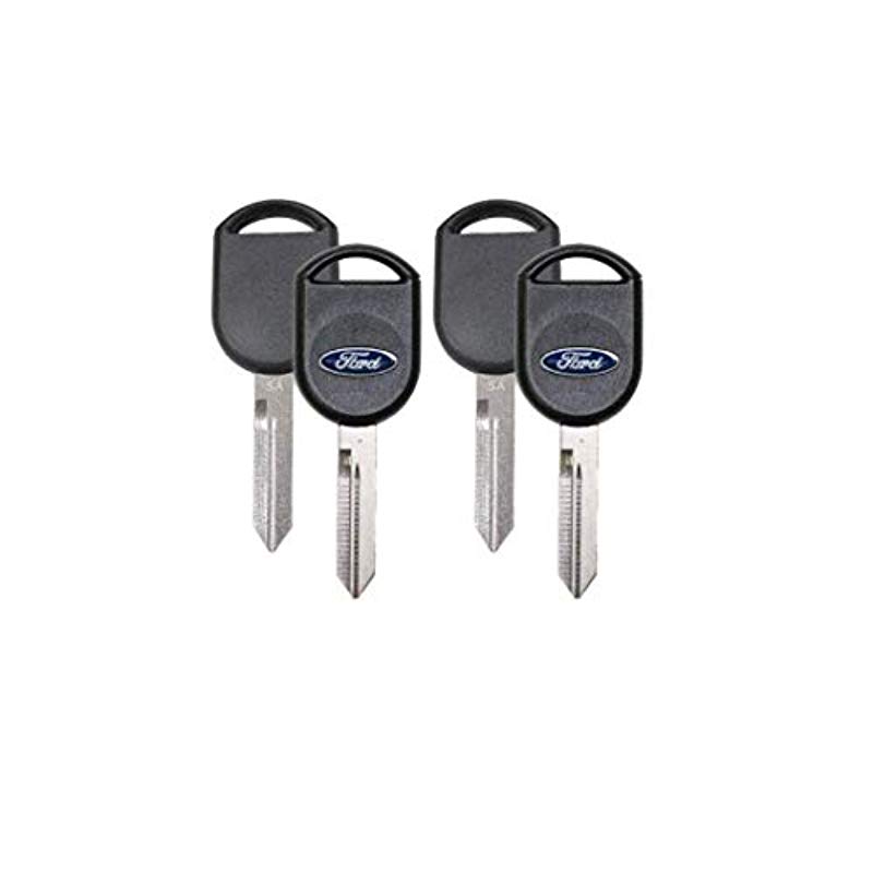 Two Ford H92 Replacement 80 bit Transponder Chip Ignition Master Key with Ford Oval Rubber Decal - Image 2